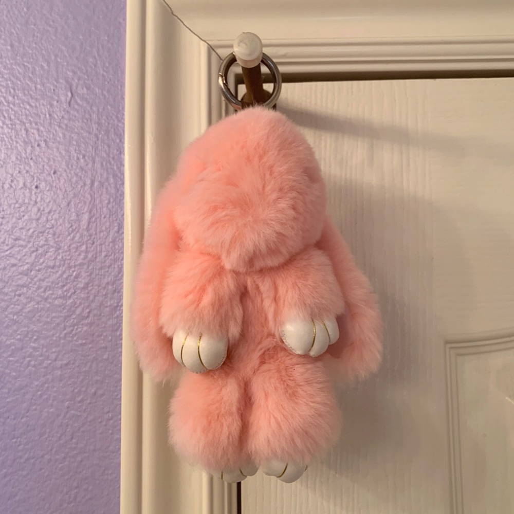 NEW Soft & Cute Pink Bunny Keychain